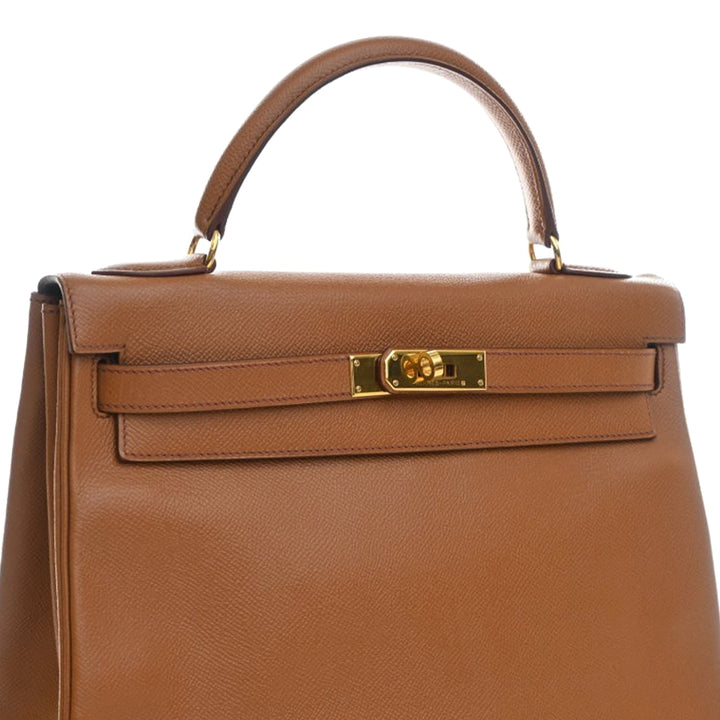 Hermès Sac à main Kelly Retourne 32 Epsom Marron – vue 7 – GABY PARIS