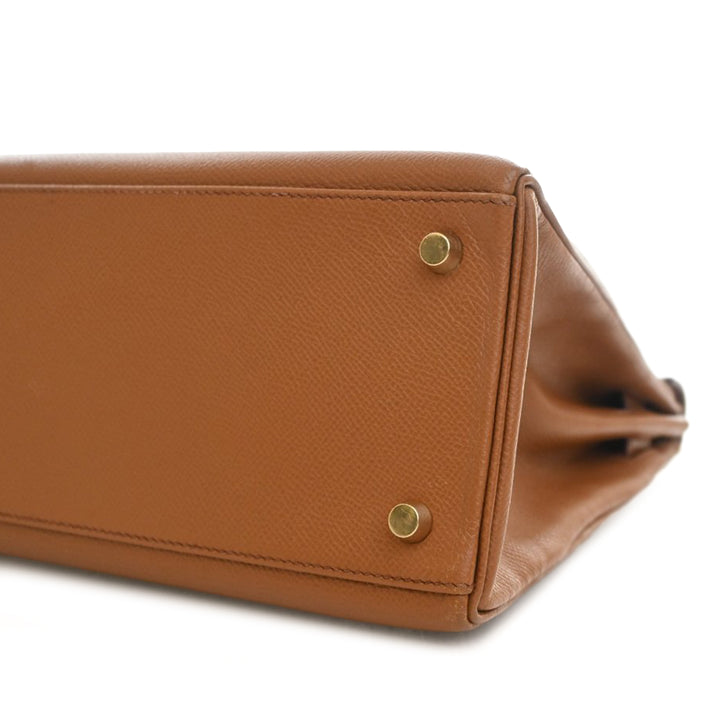 Hermès Sac à main Kelly Retourne 32 Epsom Marron – vue 9 – GABY PARIS
