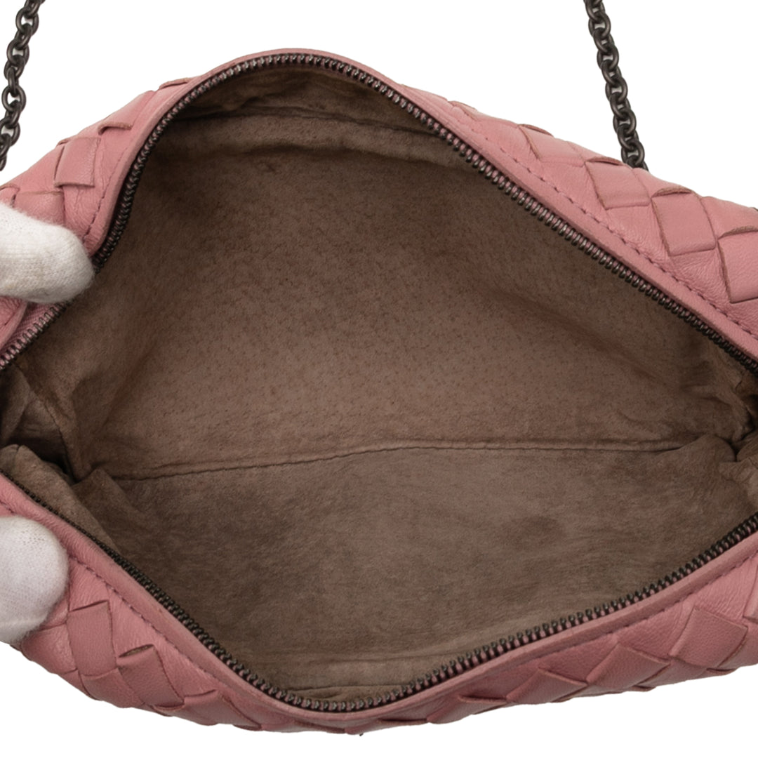Bottega Veneta Mini Nappa Intrecciato Expandable Chain Sac porté croisé Rose