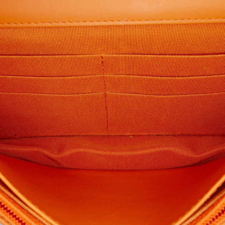 Classic Patent Wallet On Chain Orange - Gaby Paris