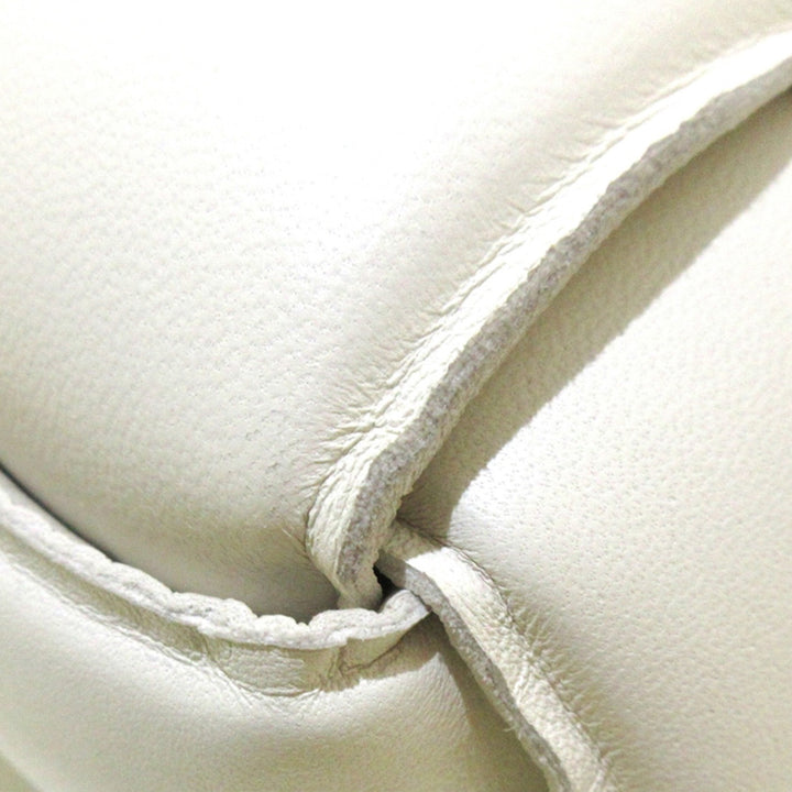 Padded Cassette Leather Crossbody Bag White - Gaby Paris