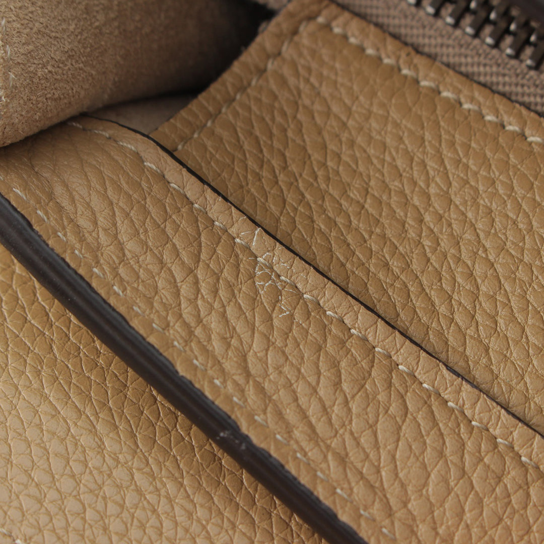 Drummed Luggage Cabas Micro Cuir de veau Beige