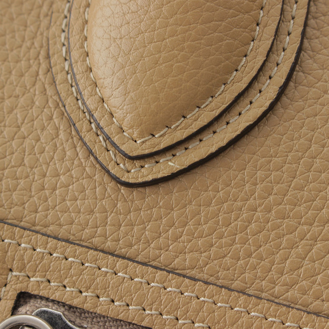 Drummed Luggage Cabas Micro Cuir de veau Beige