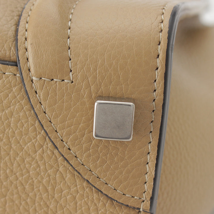 Drummed Luggage Cabas Micro Cuir de veau Beige