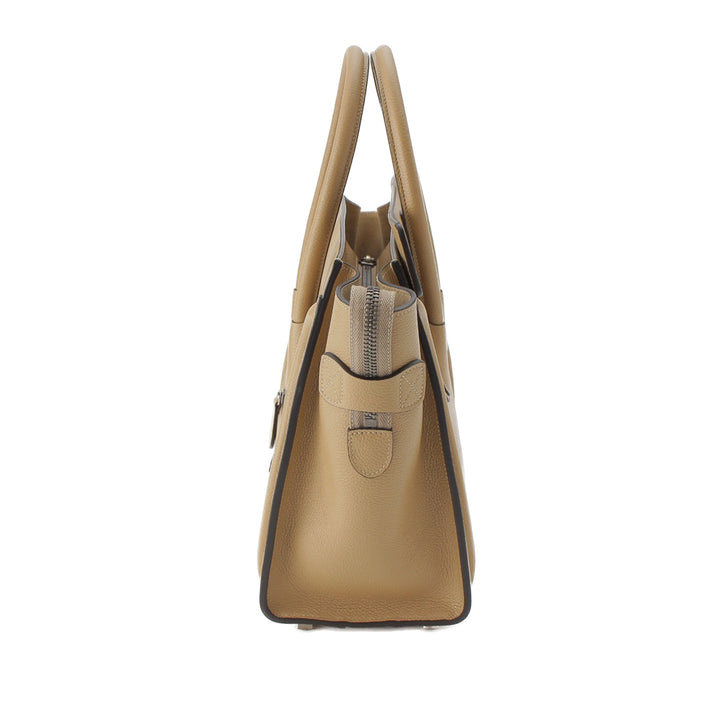 Drummed Luggage Cabas Micro Cuir de veau Beige