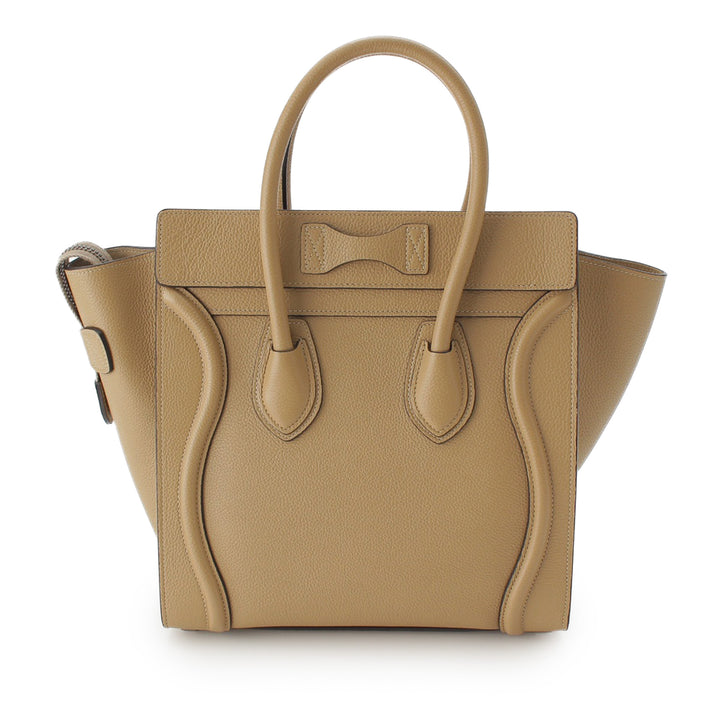 Drummed Luggage Cabas Micro Cuir de veau Beige