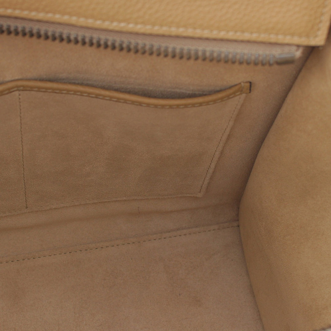 Drummed Luggage Cabas Micro Cuir de veau Beige