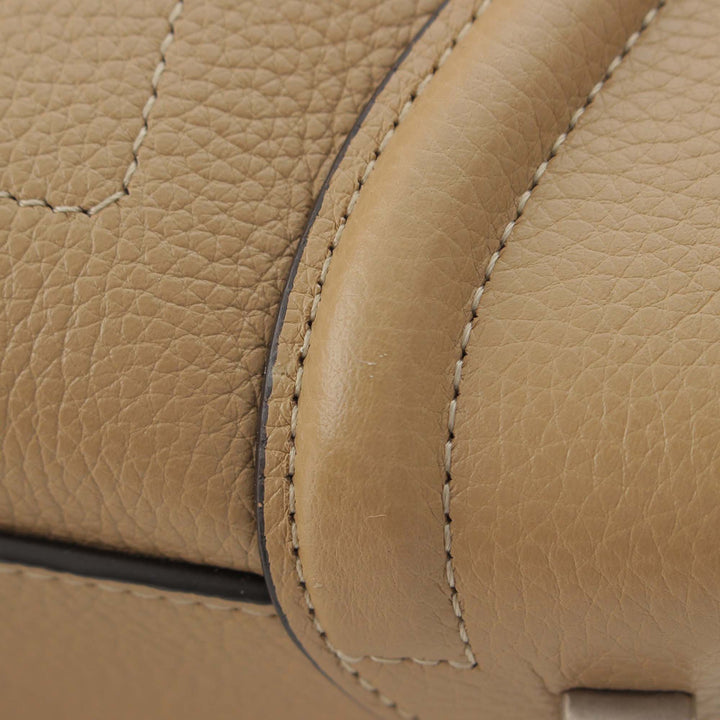 Drummed Luggage Cabas Micro Cuir de veau Beige