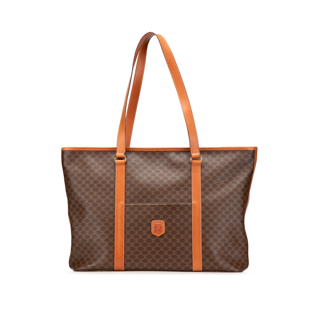 Macadam Coated Canvas Tote Brown - Gaby Paris
