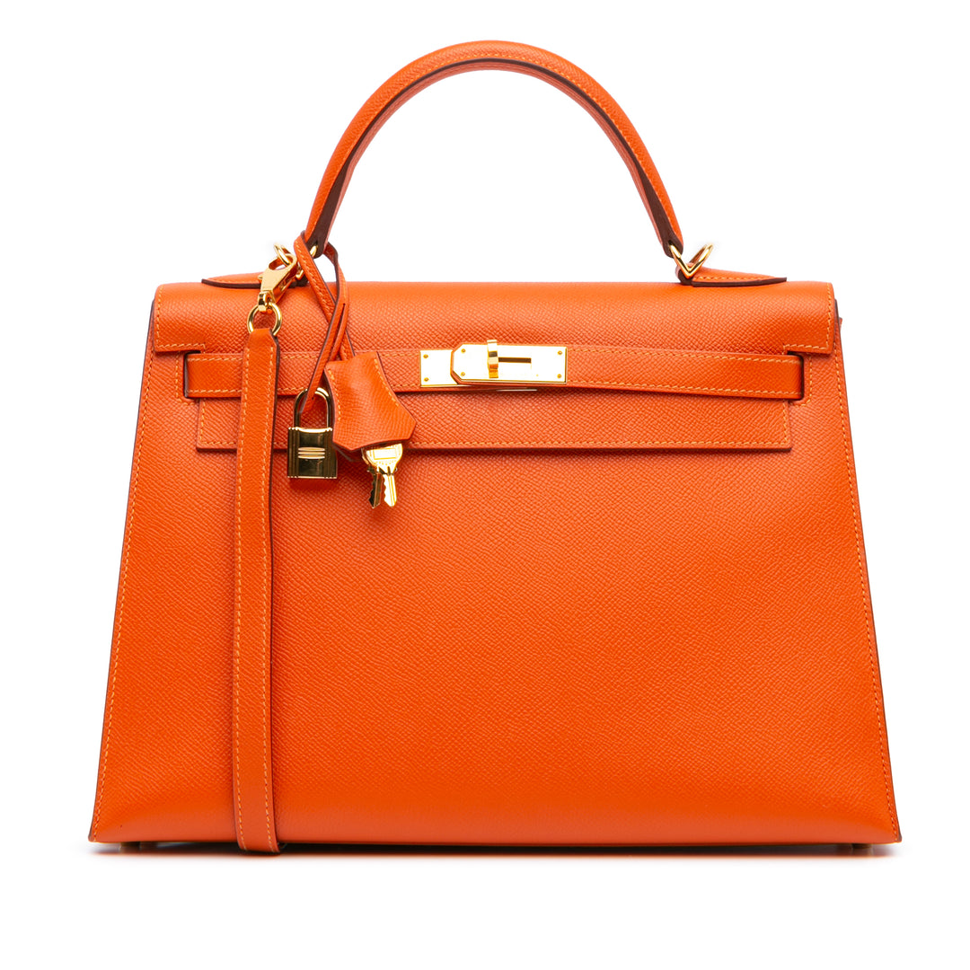 Epsom Kelly II Sellier 32 Orange - Gaby Paris