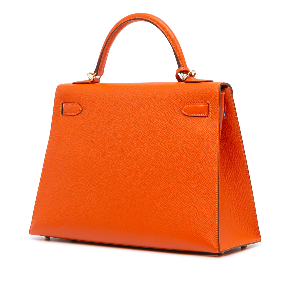 Epsom Kelly II Sellier 32 Orange - Gaby Paris