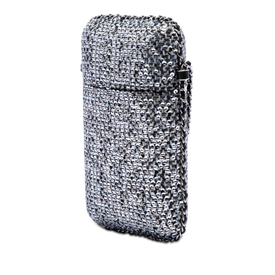 Chanel CC Tweed et Sequins Sac rond à chaîne Phone Holder