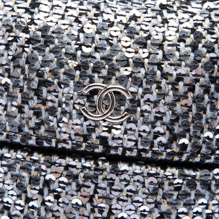 Chanel CC Tweed et Sequins Sac rond à chaîne Phone Holder