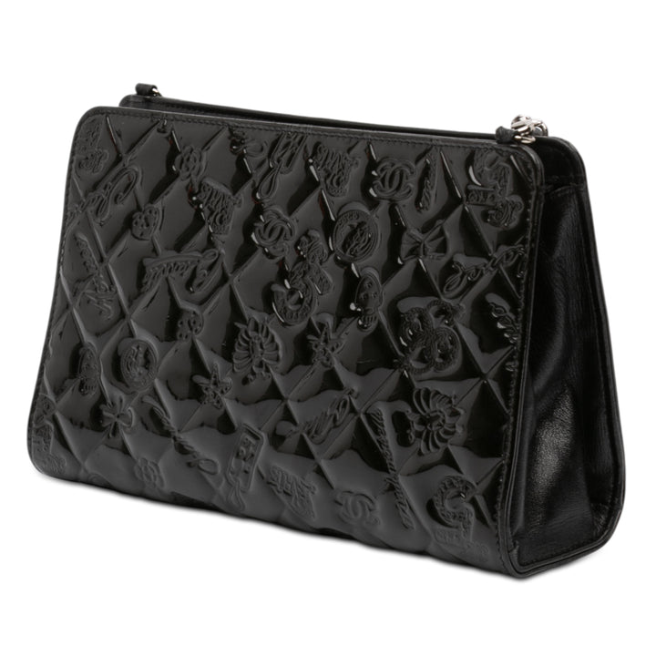 Chanel embossé Cuir verni Lucky Symbols Pochette