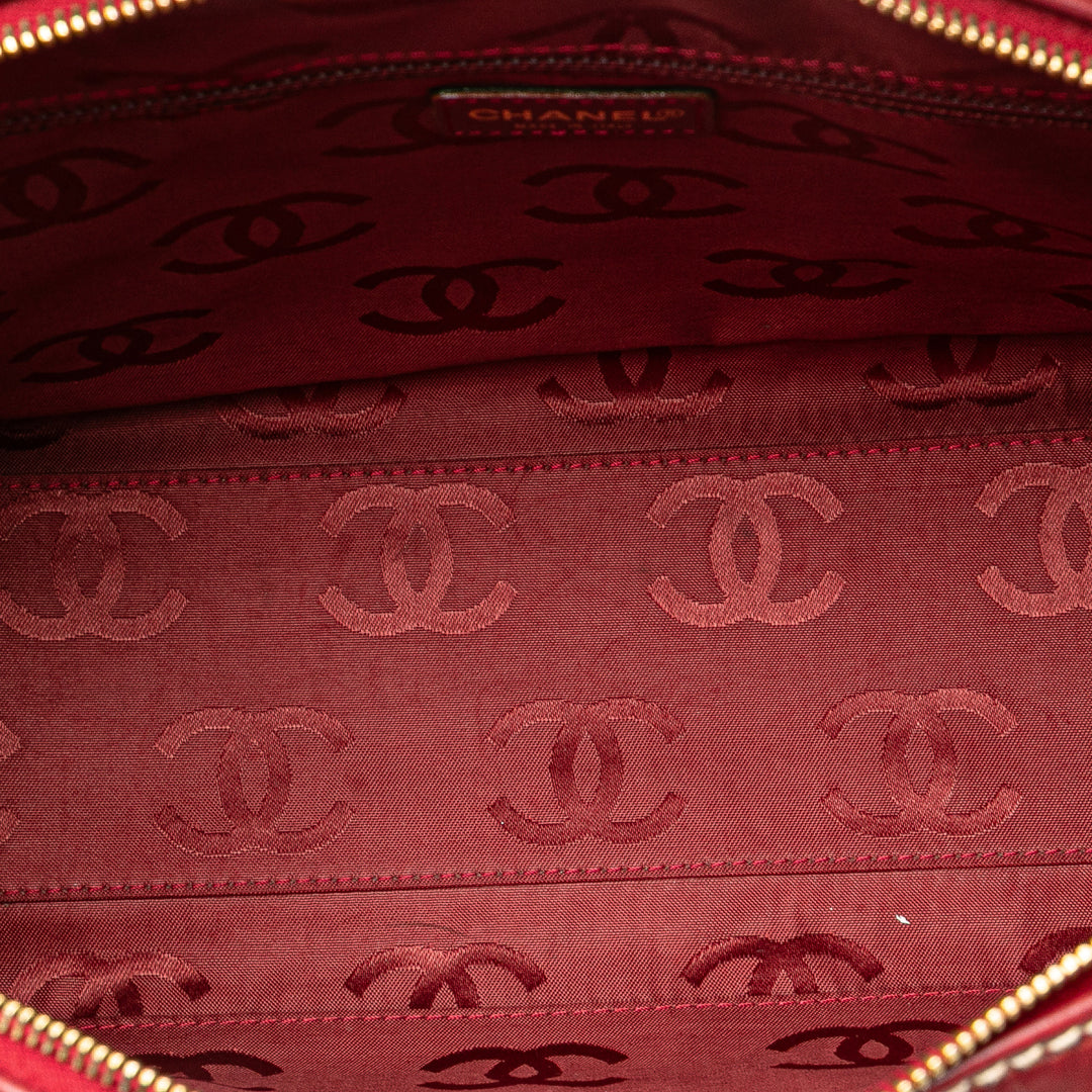 CC Lambskin Wild Stitch Handbag Red - Gaby Paris