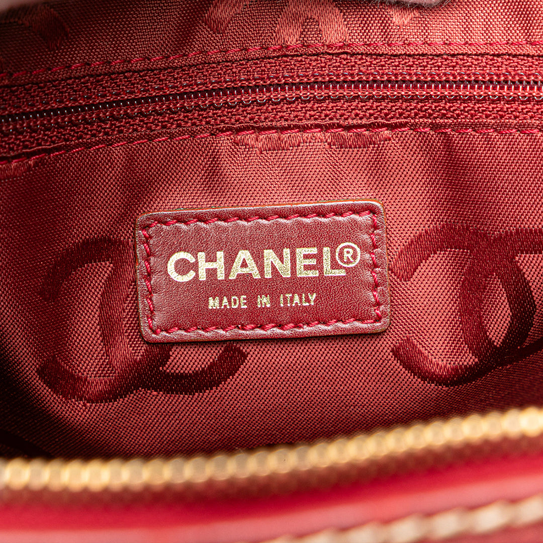 CC Lambskin Wild Stitch Handbag Red - Gaby Paris
