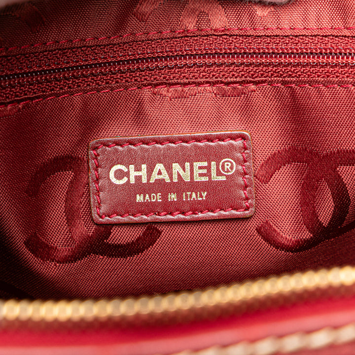 CC Lambskin Wild Stitch Handbag Red - Gaby Paris