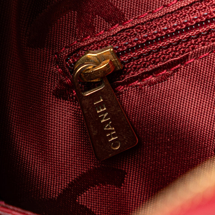 CC Lambskin Wild Stitch Handbag Red - Gaby Paris