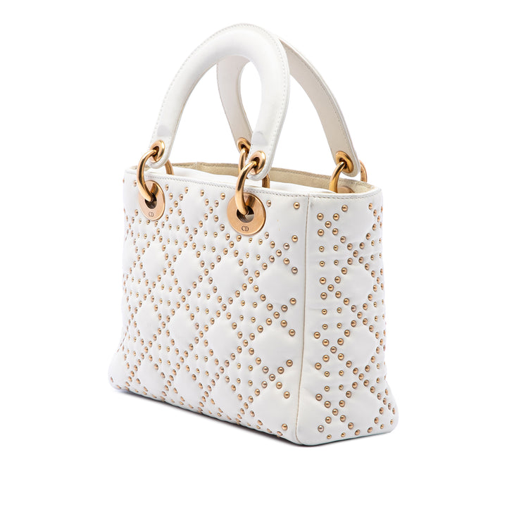 Dior Small Cuir d’agneau Cannage clouté Supple Lady Dior