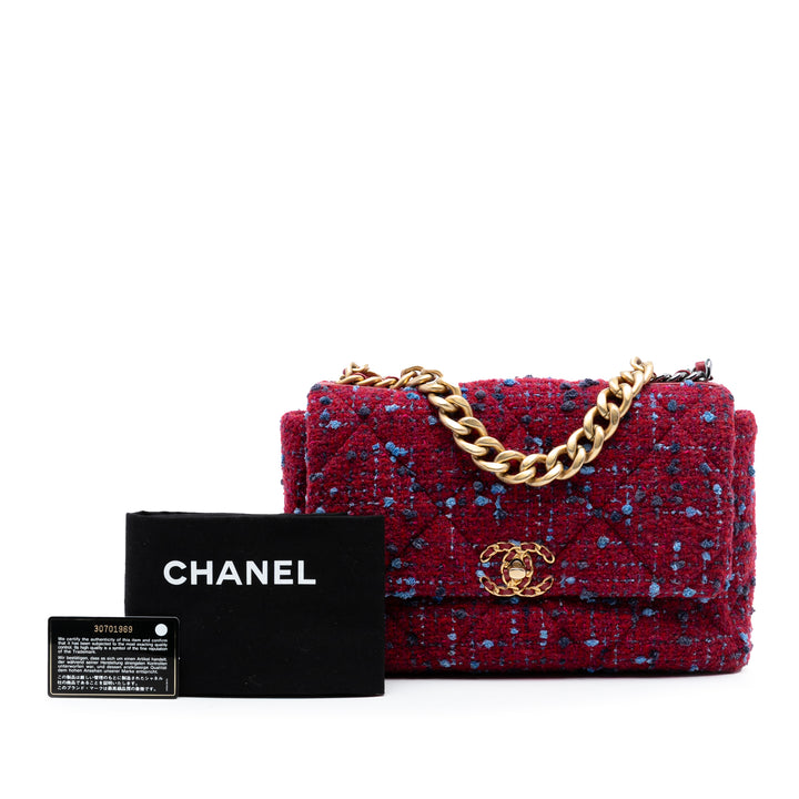 Chanel Large Tweed 19 à rabat