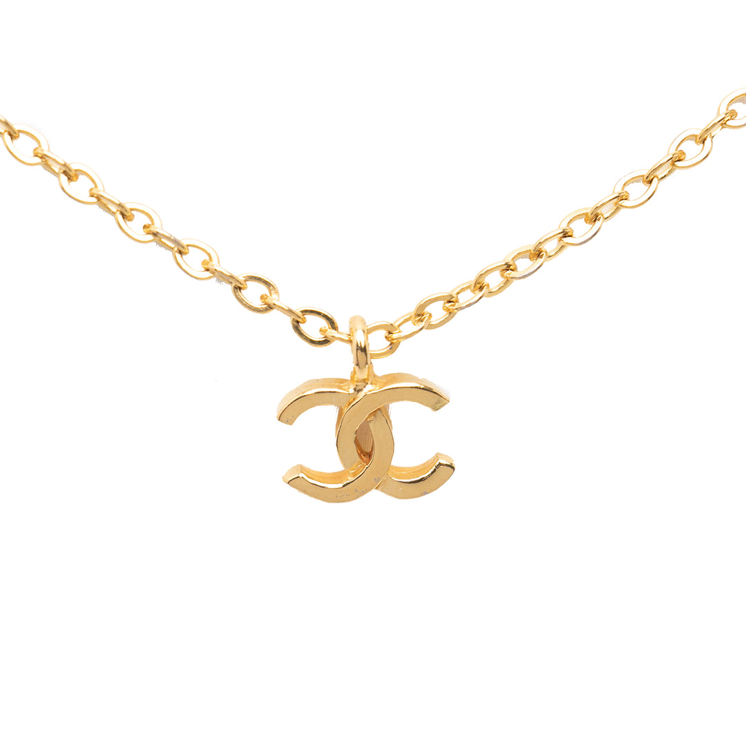 Chanel CC plaqué Pendant Collier Métal