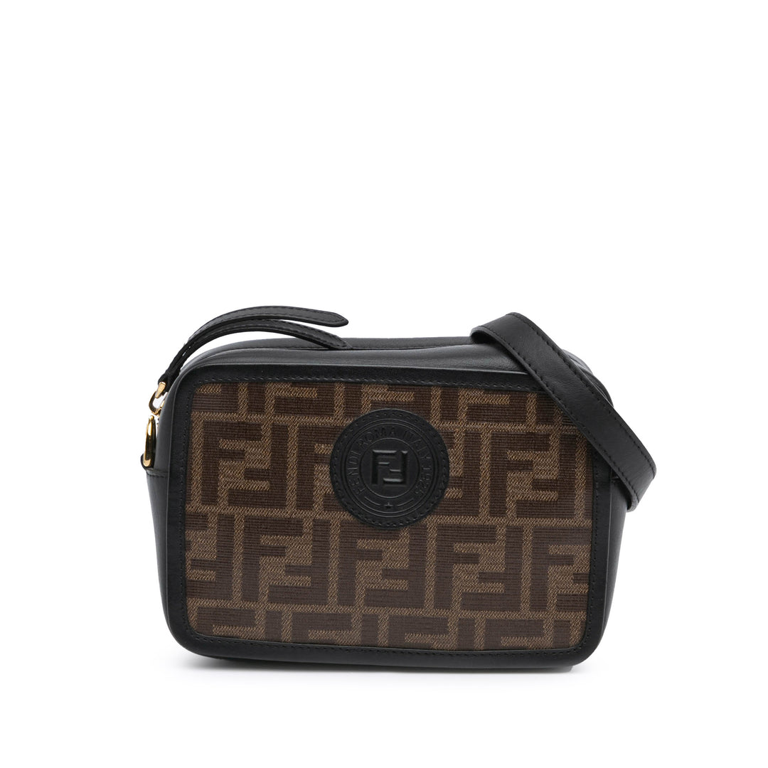 Zucca Coated Canvas Camera Crossbody Brown - Gaby Paris