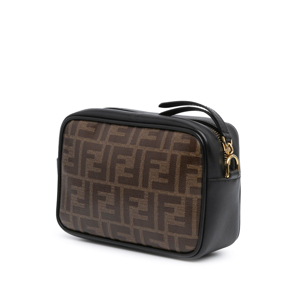 Zucca Coated Canvas Camera Crossbody Brown - Gaby Paris