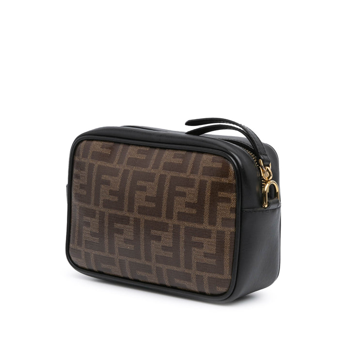 Zucca Coated Canvas Camera Crossbody Brown - Gaby Paris