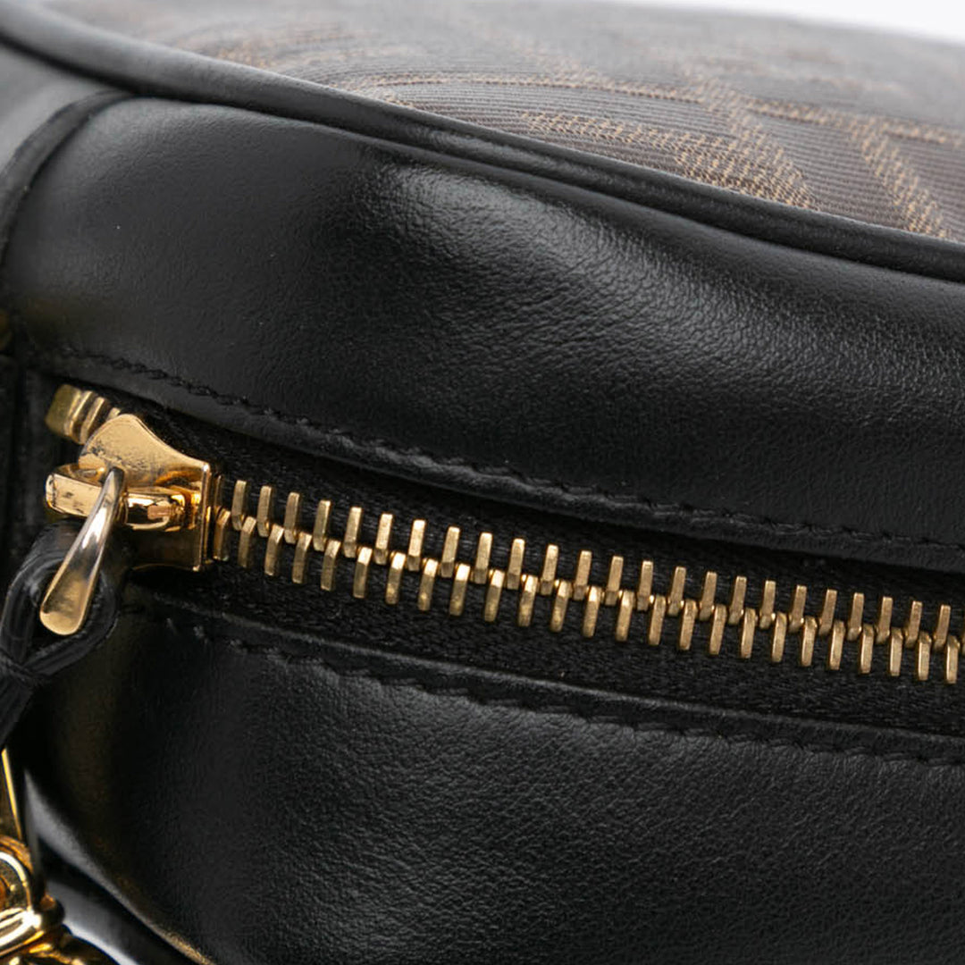 Zucca Coated Canvas Camera Crossbody Brown - Gaby Paris