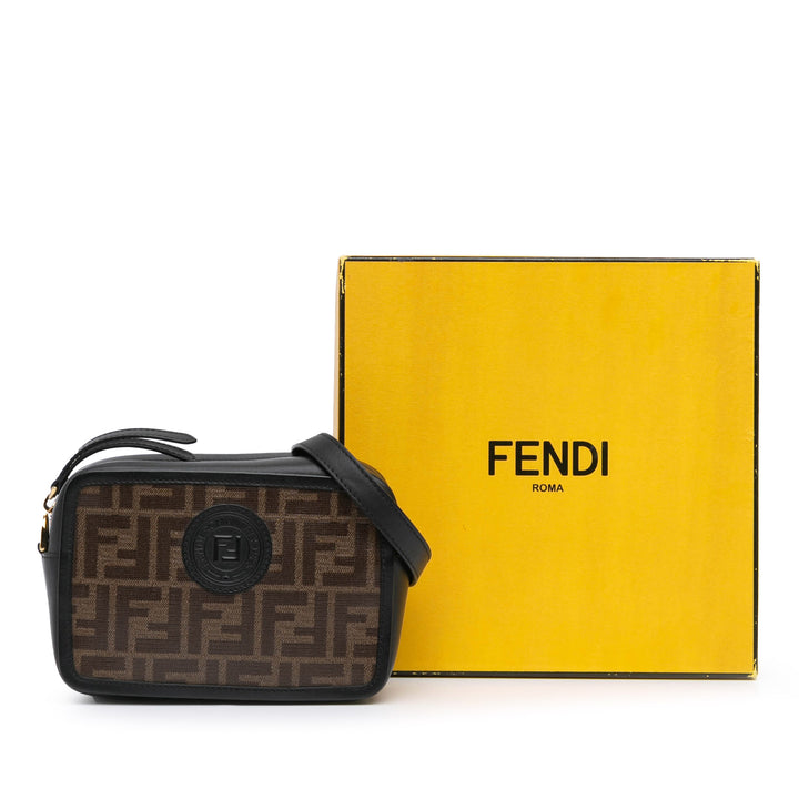 Zucca Coated Canvas Camera Crossbody Brown - Gaby Paris