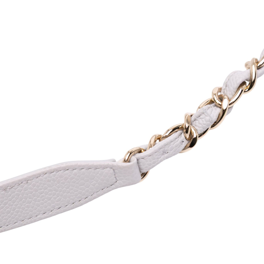 Chanel Small Stitched Caviar City Walk Flap Blanc