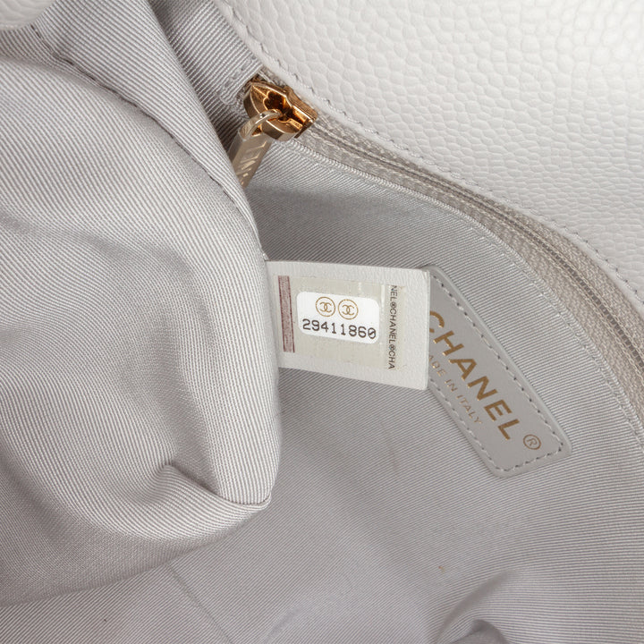 Chanel Small Stitched Caviar City Walk Flap Blanc