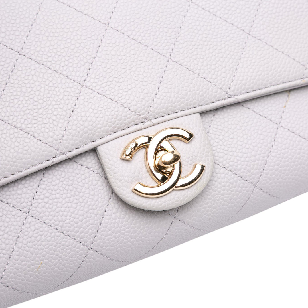 Chanel Small Stitched Caviar City Walk Flap Blanc