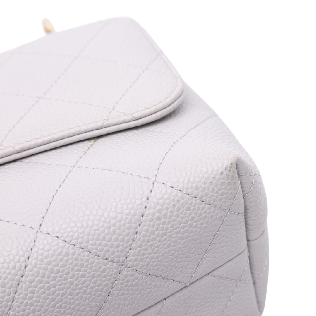 Chanel Small Stitched Caviar City Walk Flap Blanc