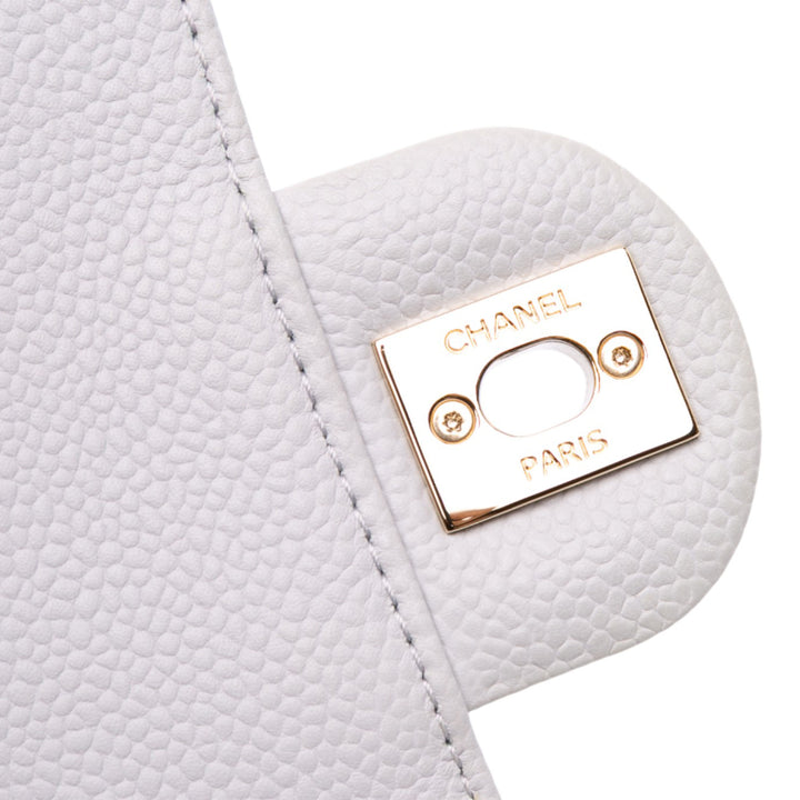Chanel Small Stitched Caviar City Walk Flap Blanc