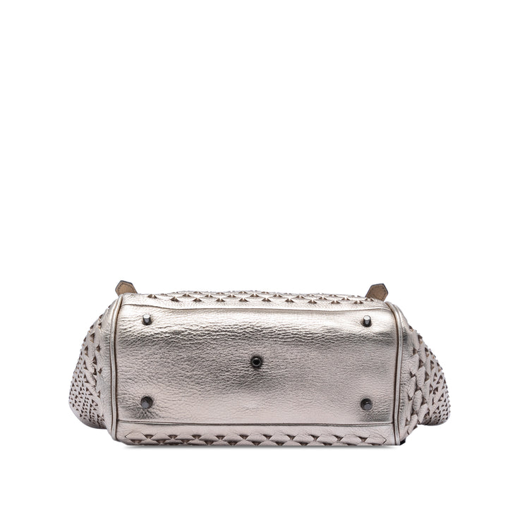 Burberry Metallic Woven Cuir Cabas