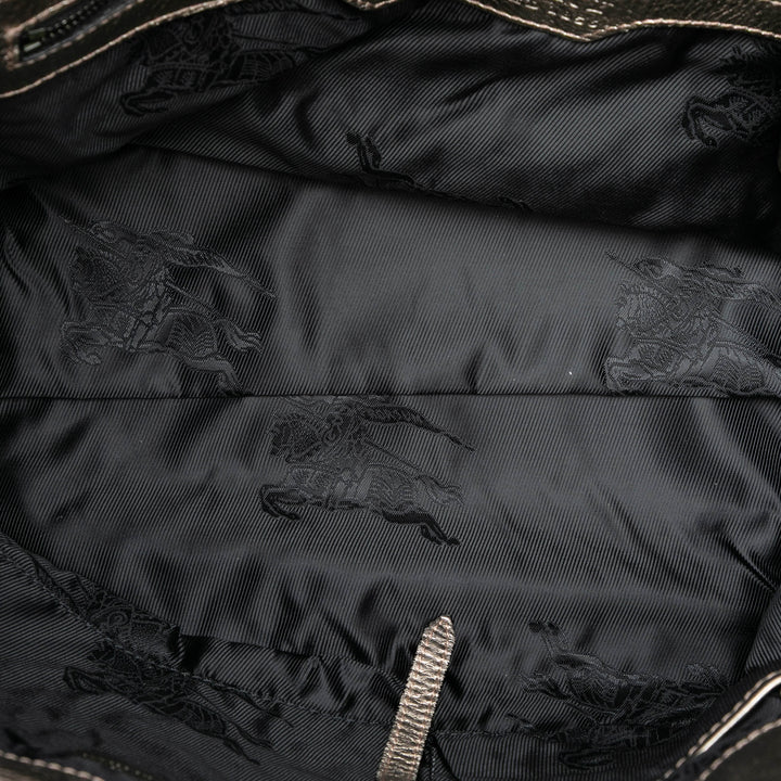 Burberry Metallic Woven Cuir Cabas