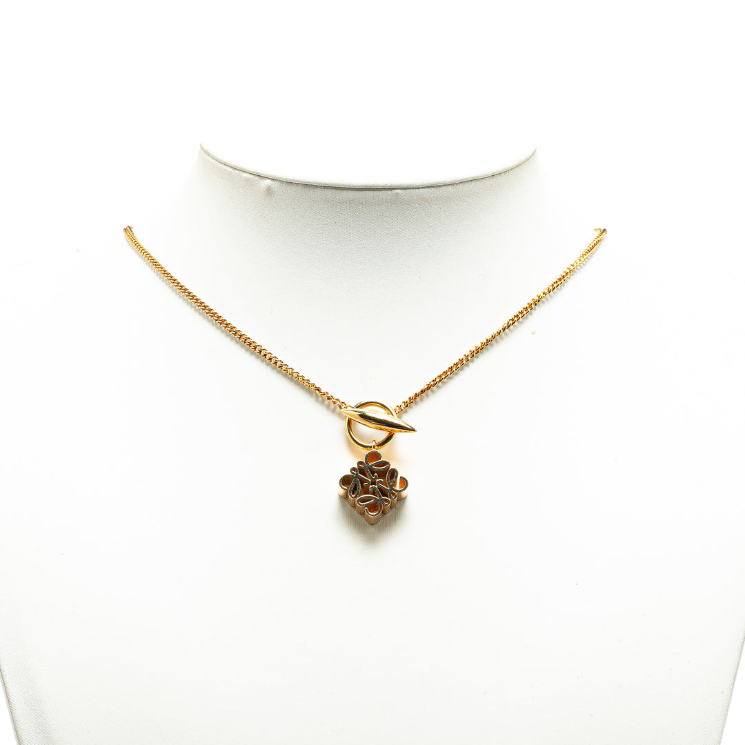 Gold Plated Anagram Pendant Necklace Gold - Gaby Paris