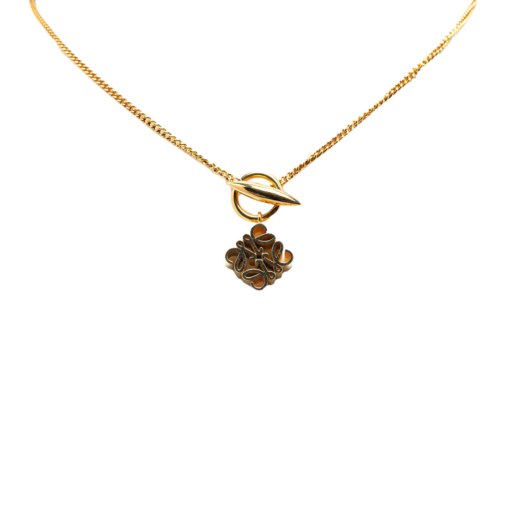 Gold Plated Anagram Pendant Necklace Gold - Gaby Paris