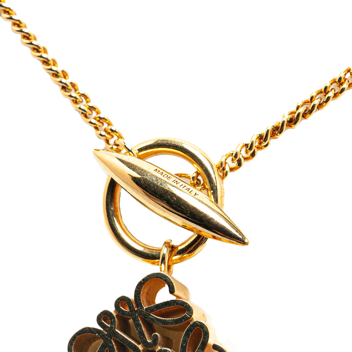 Gold Plated Anagram Pendant Necklace Gold - Gaby Paris