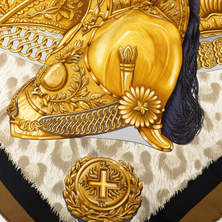 Hermès Casques et Plumets Foulard 90 Soie