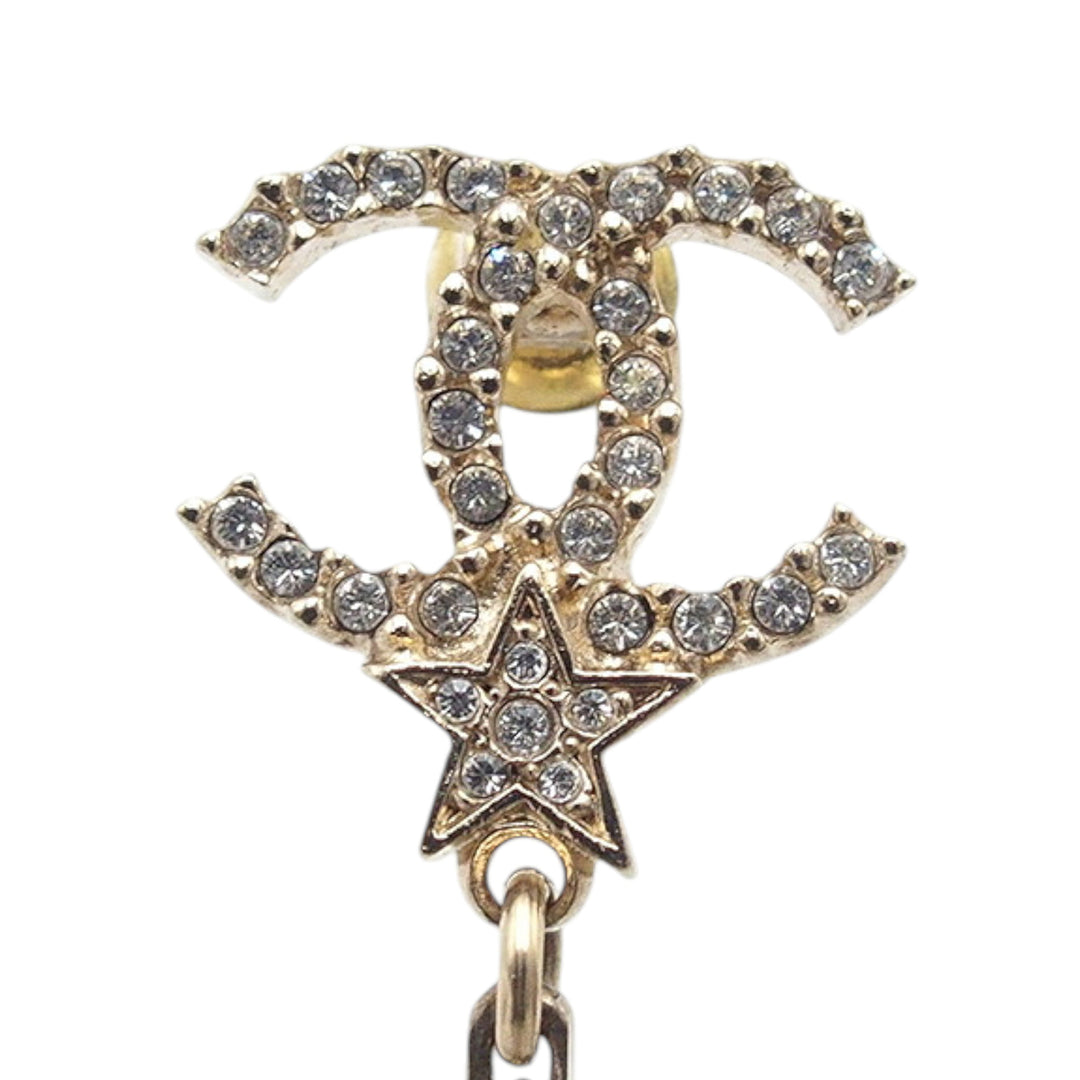 Chanel plaqué Rhinestone CC Star No.5 Bijoux Swing fermoir poussette Boucles d’oreilles – GABY PARIS Authentique