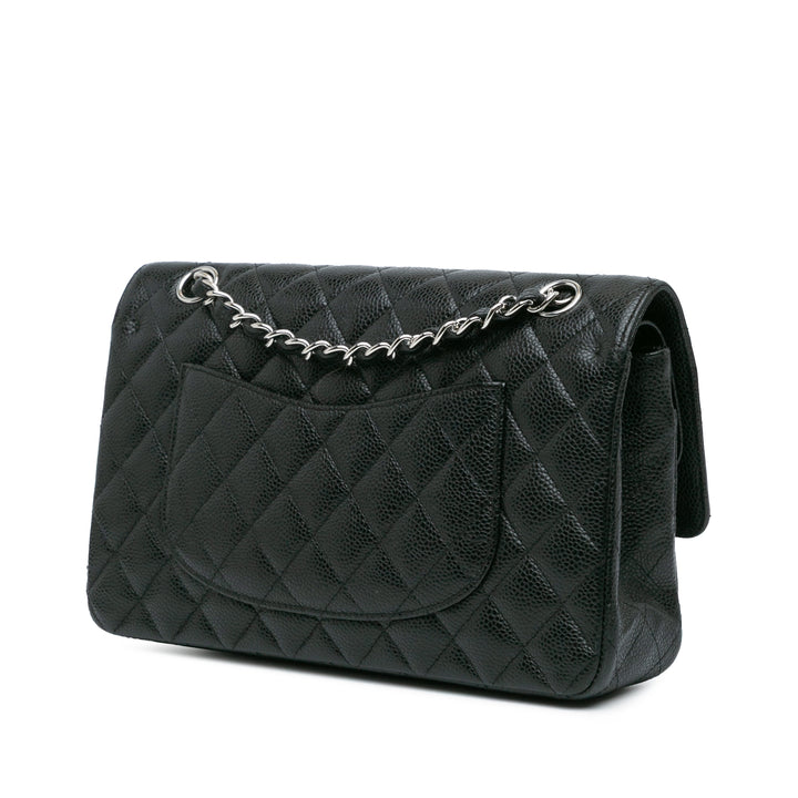 Medium Classic Caviar Double Flap Black - Gaby Paris