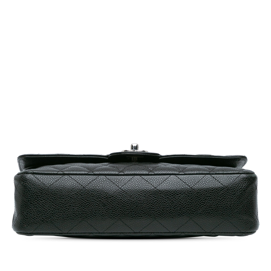 Medium Classic Caviar Double Flap Black - Gaby Paris