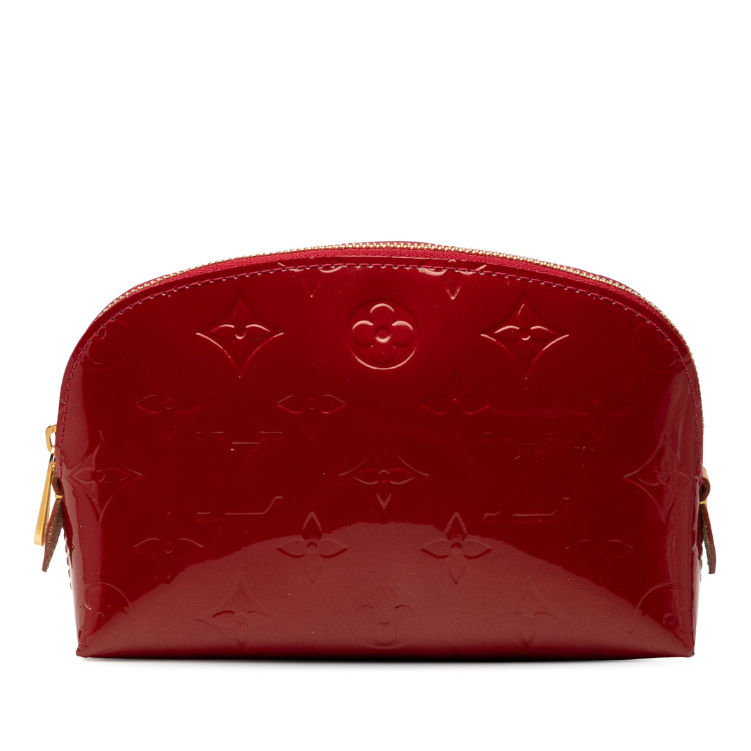 Louis Vuitton Trousse de maquillage Cuir verni Monogram Rouge