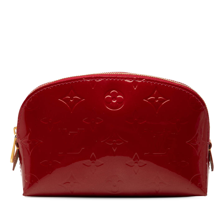 Louis Vuitton Trousse de maquillage Cuir verni Monogram Rouge