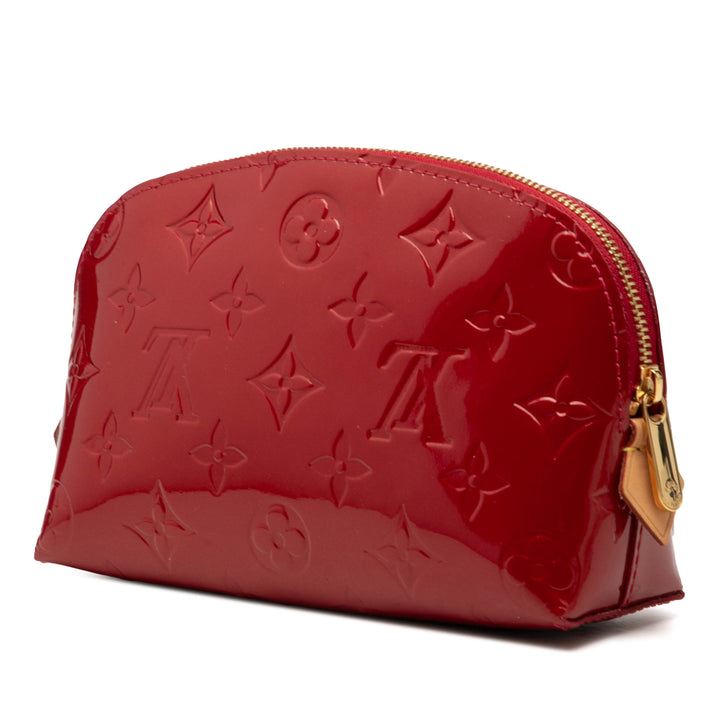 Louis Vuitton Trousse de maquillage Cuir verni Monogram Rouge