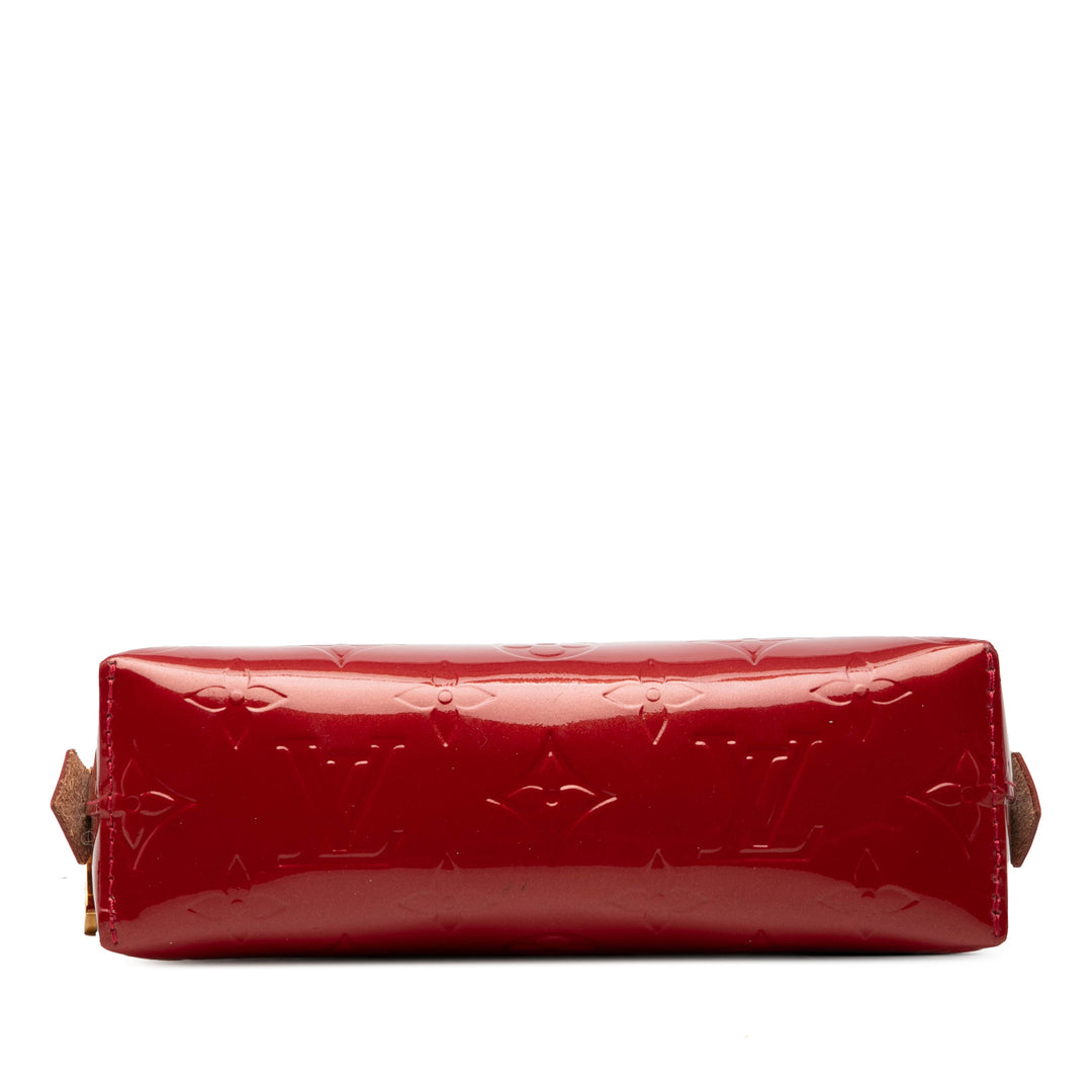 Louis Vuitton Trousse de maquillage Cuir verni Monogram Rouge