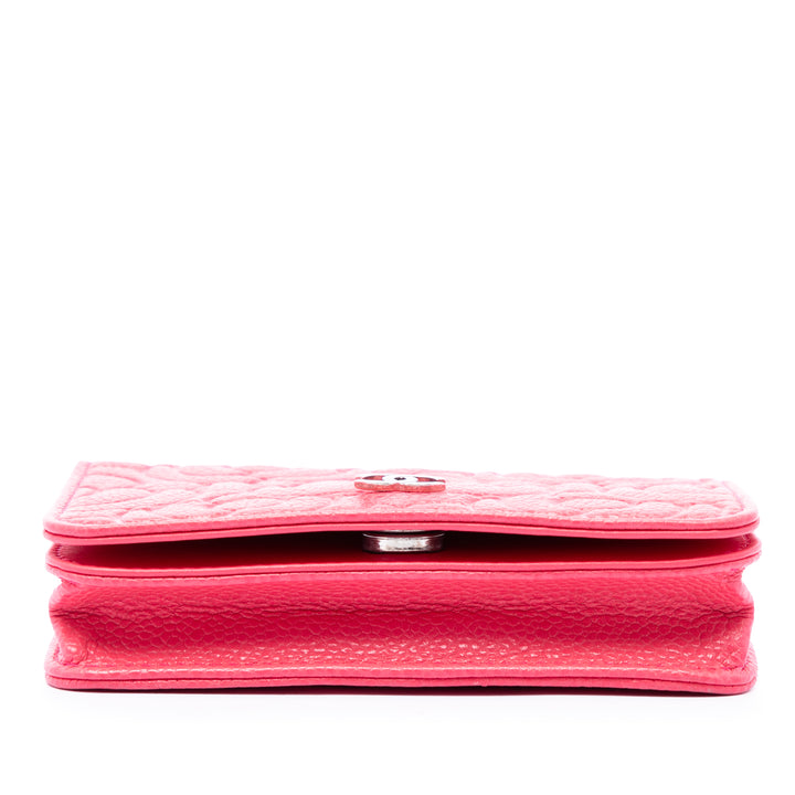 Chanel CC embossé Camellia Chaîne Sac ceinture Cuir caviar Rose