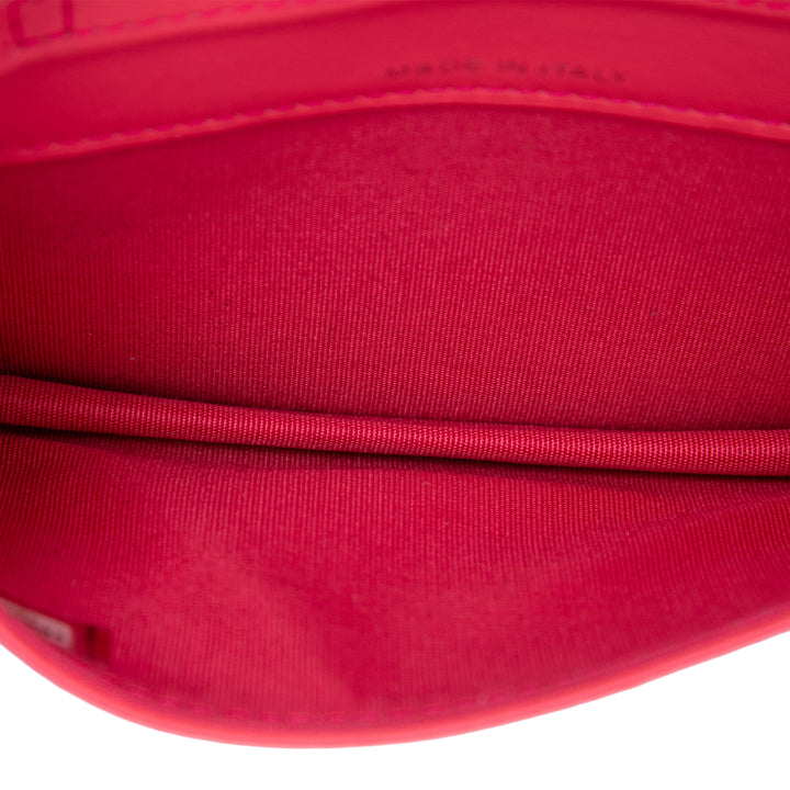 Chanel CC embossé Camellia Chaîne Sac ceinture Cuir caviar Rose